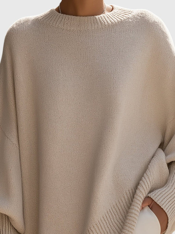 Kimia – oversized stickad tröja med rund halsringning