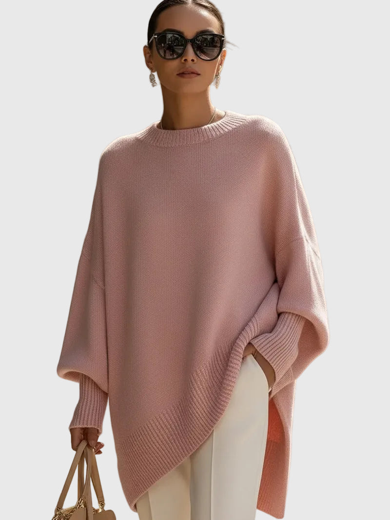 Kimia – oversized stickad tröja med rund halsringning