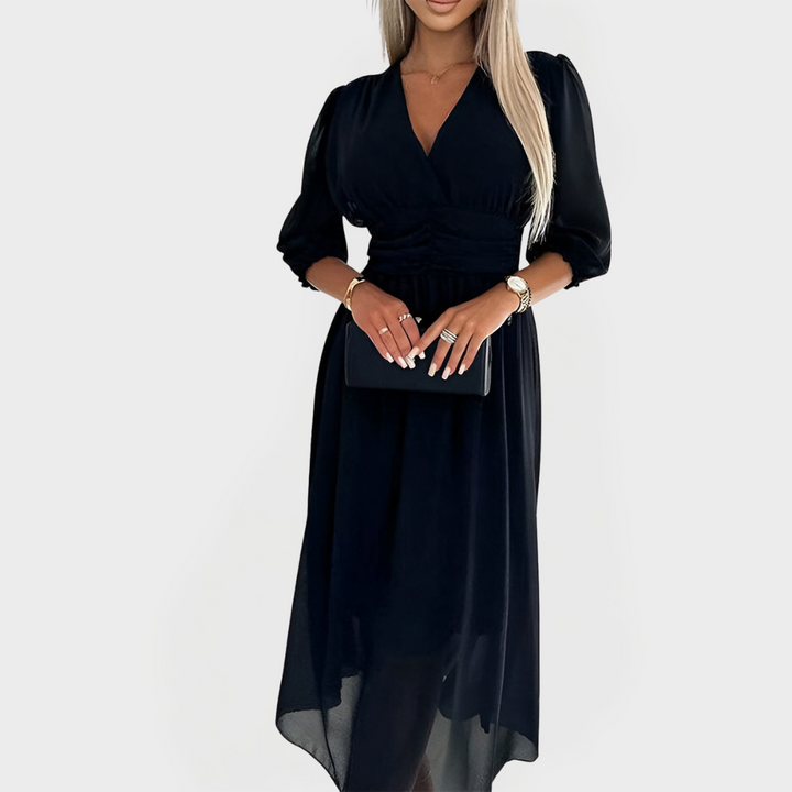 Luftig chiffongklänning för ett elegant intryck