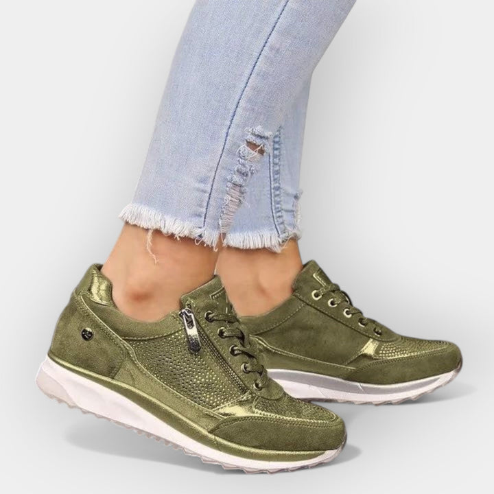 Anatomiska sneakers med dragkedja
