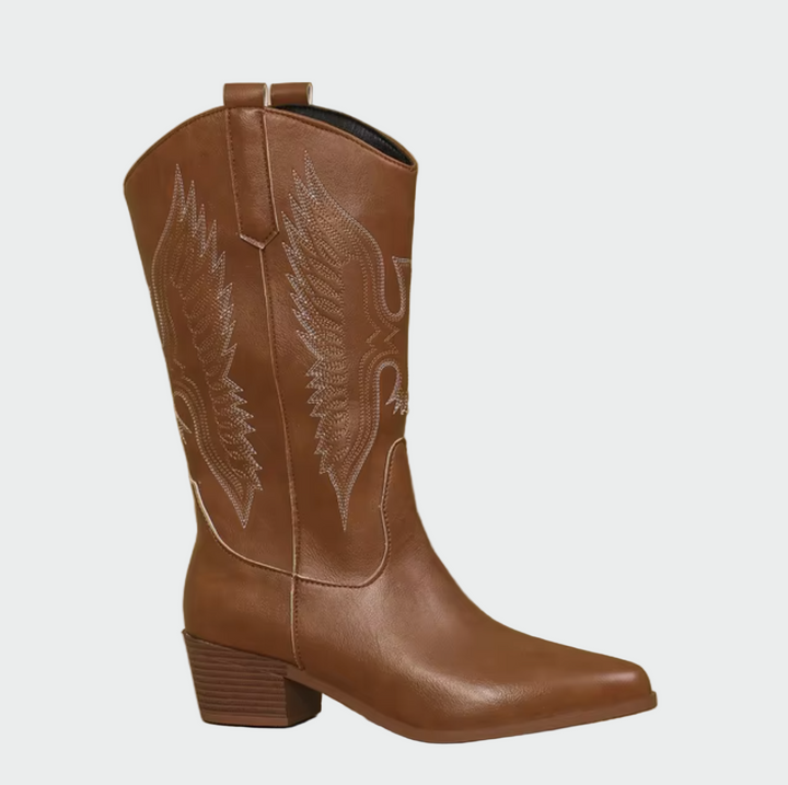 Västerländska cowboyskor i skinn