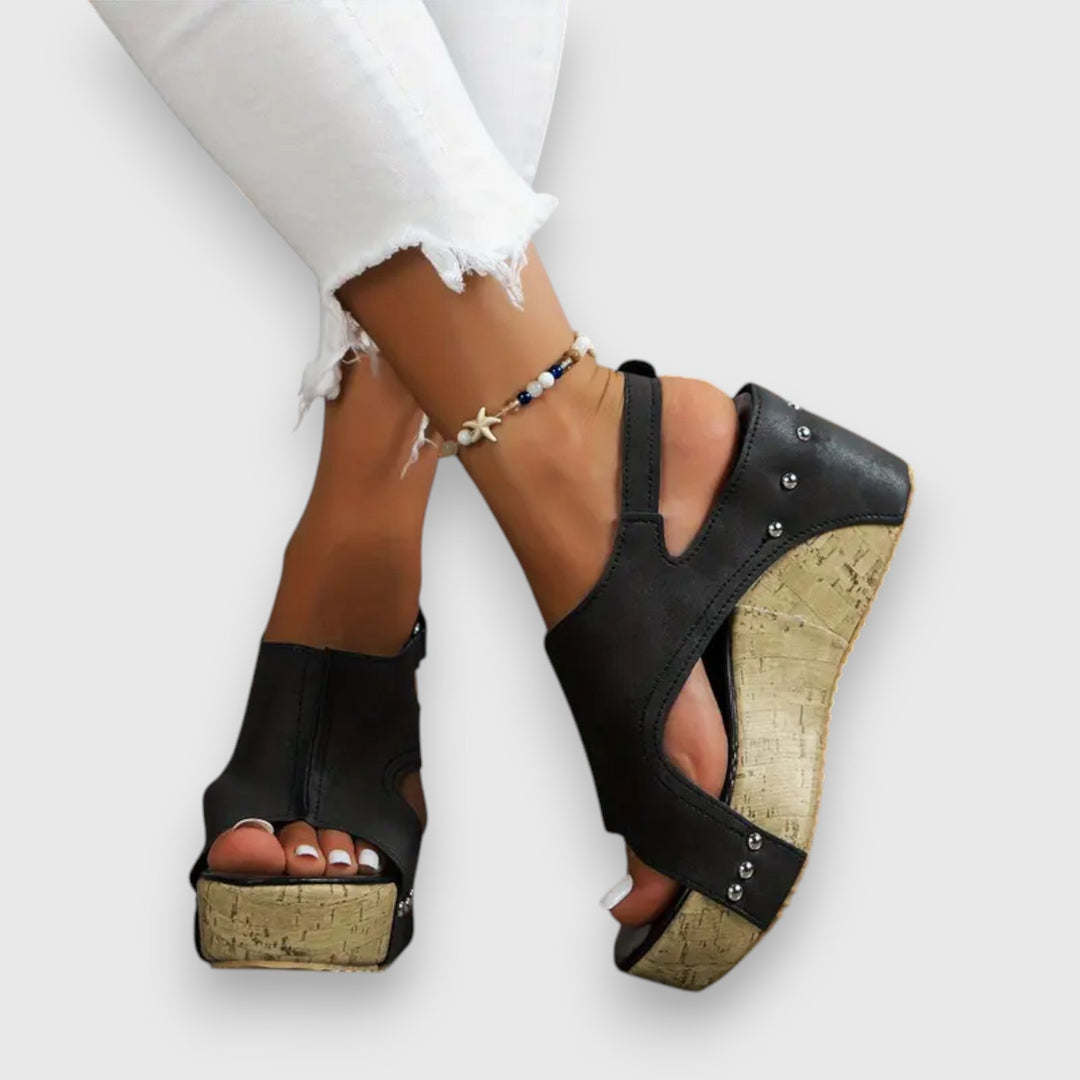 Mia – platåsandal i vintagestil