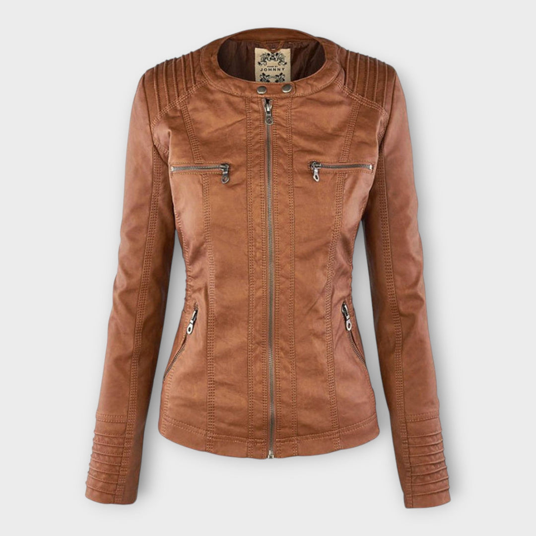 Modern skinnjacka med huva och tidlös design