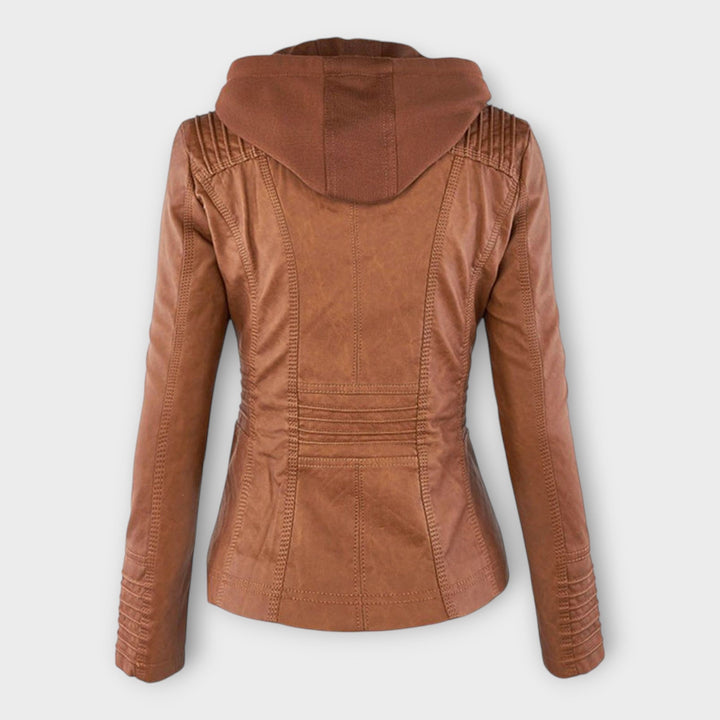 Modern skinnjacka med huva och tidlös design