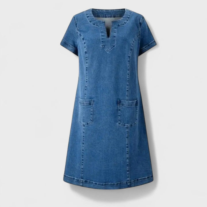 Helga – mjuk jeansklänning