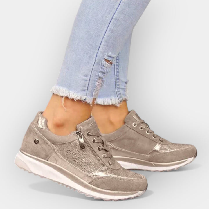 Anatomiska sneakers med dragkedja