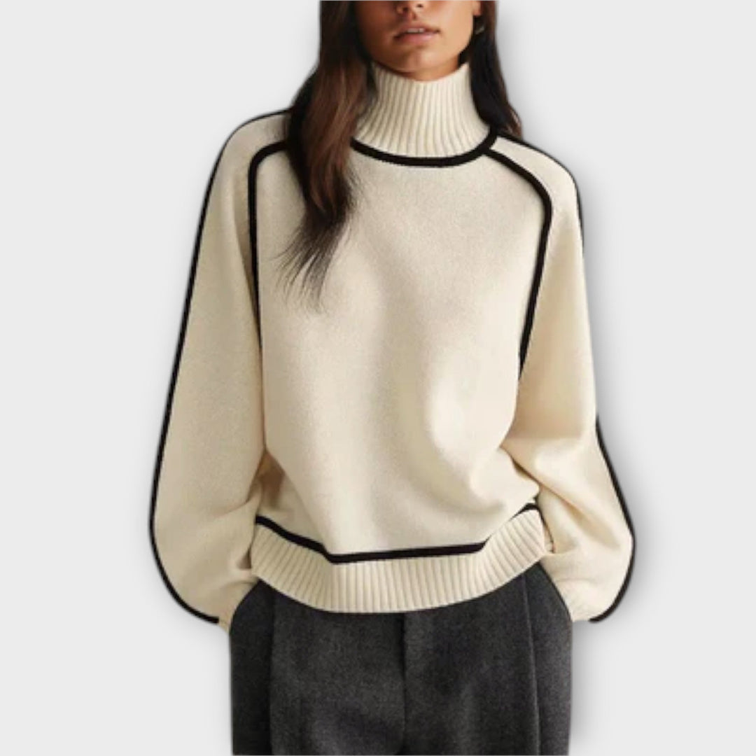 Dana – mjuk och elegant tröja med hög krage