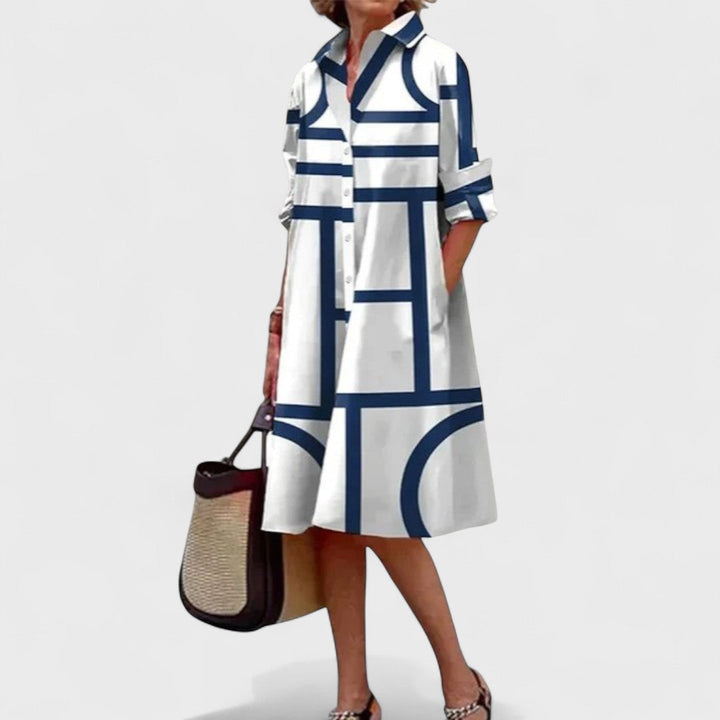 Stella – geometrisk elegant klänning