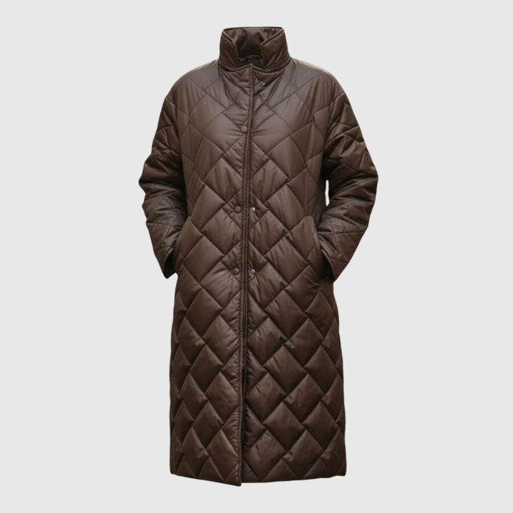 Ofira – diamantkviltad kappa med leopardfoder