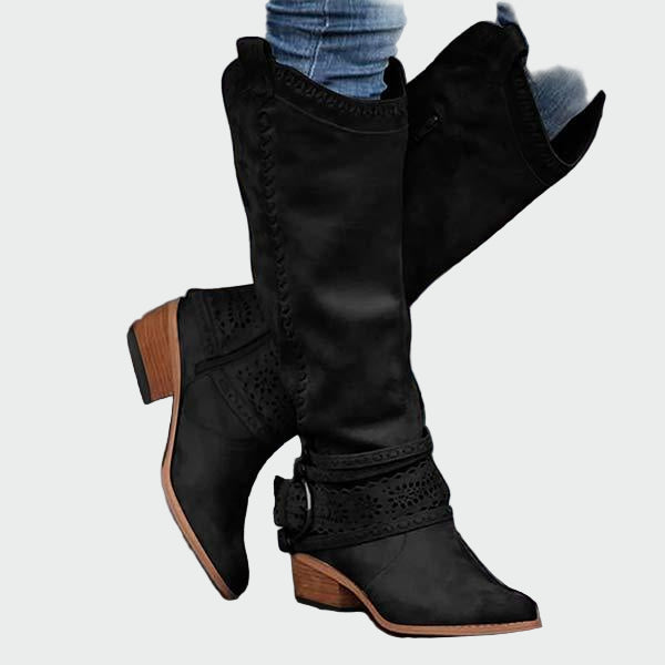 Retro cowboyskor i skinn