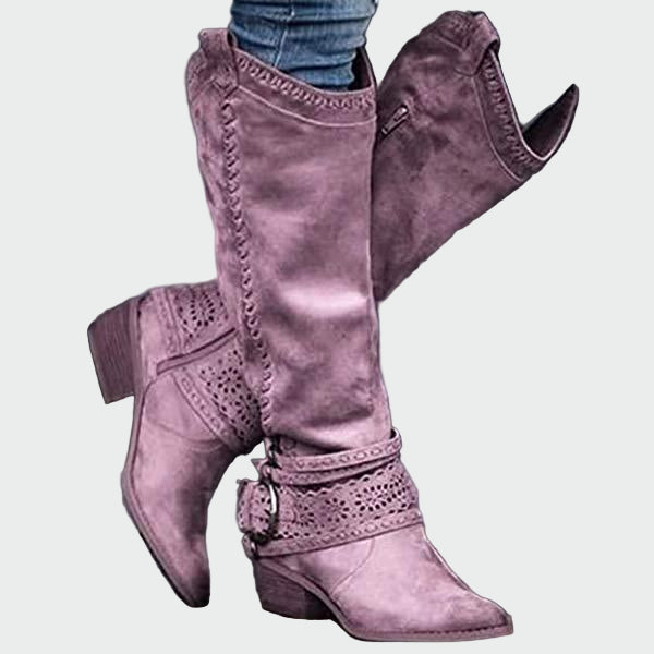 Retro cowboyskor i skinn