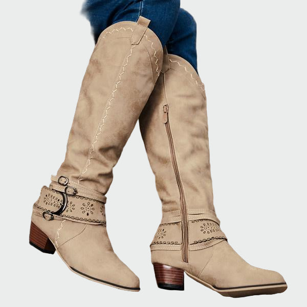 Retro cowboyskor i skinn